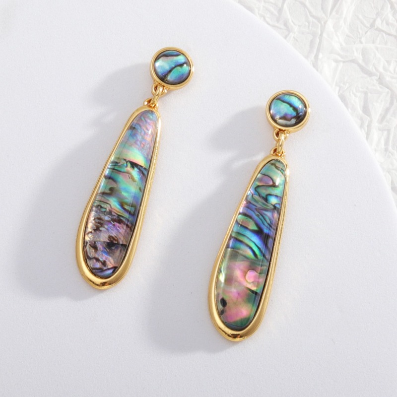 Body Jewelry Brands - Abalone Shell Paper Water Drop Curved