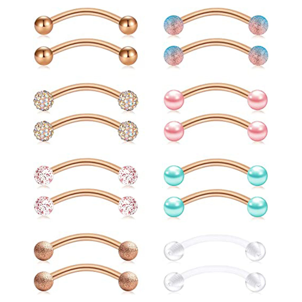 Nipple Bar Curved - 16G Stainless Steel Long Nipple Rings