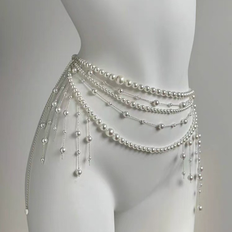 Body Jewelry Brands - Ladies' Waist Chain Pearl Multi-layer Tassel