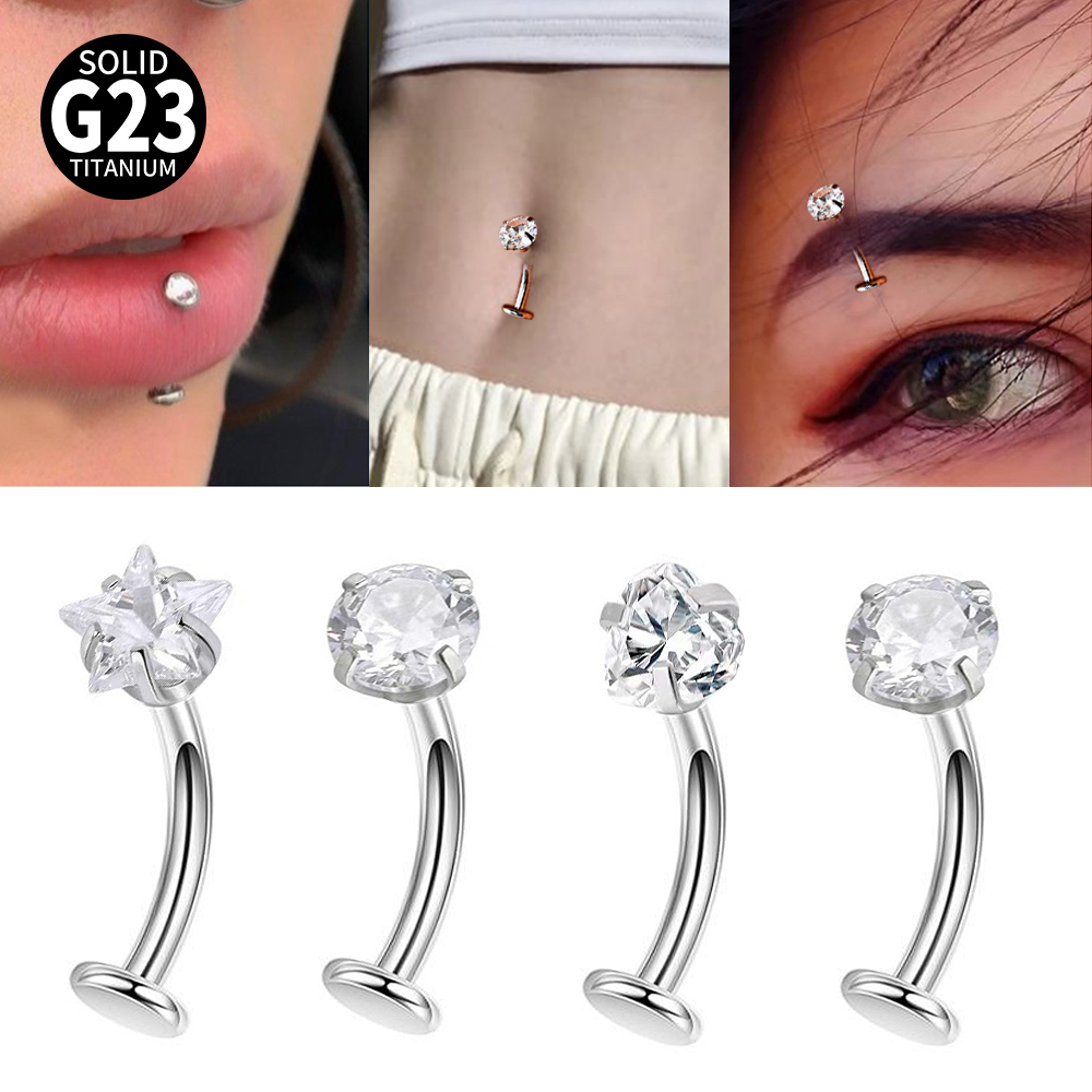 Belly Bar Titanium - 1-4PCS G23 Titanium Curved Belly Button