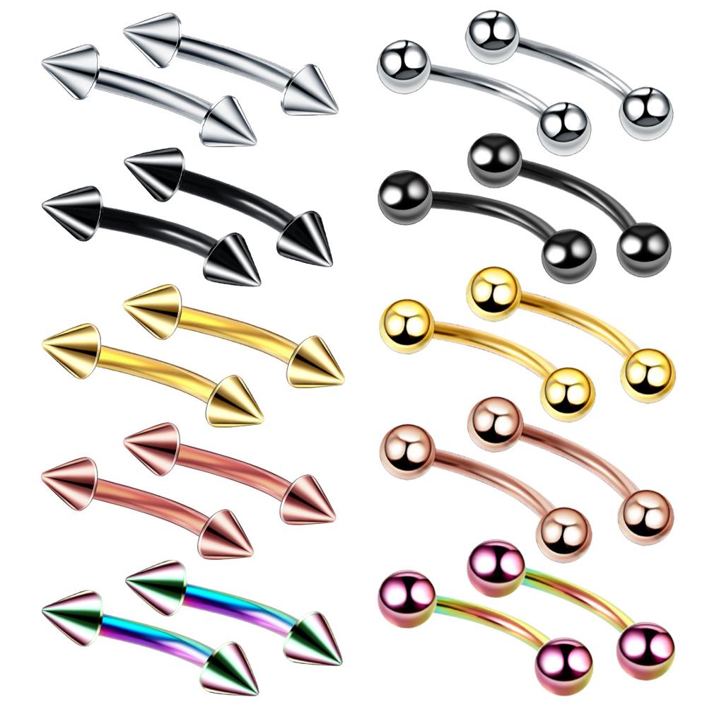 Nipple Bar Curved - 10pc/lot Eyebrow Piercing Curved Barbells Bananas
