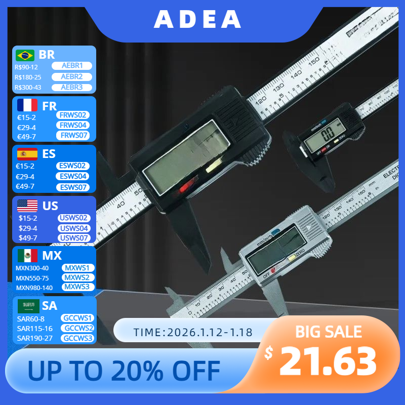 Body Jewelry Measurements - Electronic Digital Caliper 150mm Plastic Body