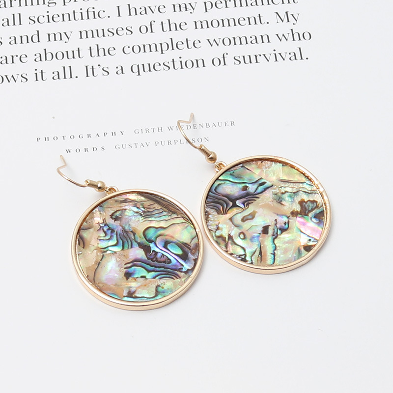 Body Jewelry Brands - Big Round Abalone Shell Paper Curved