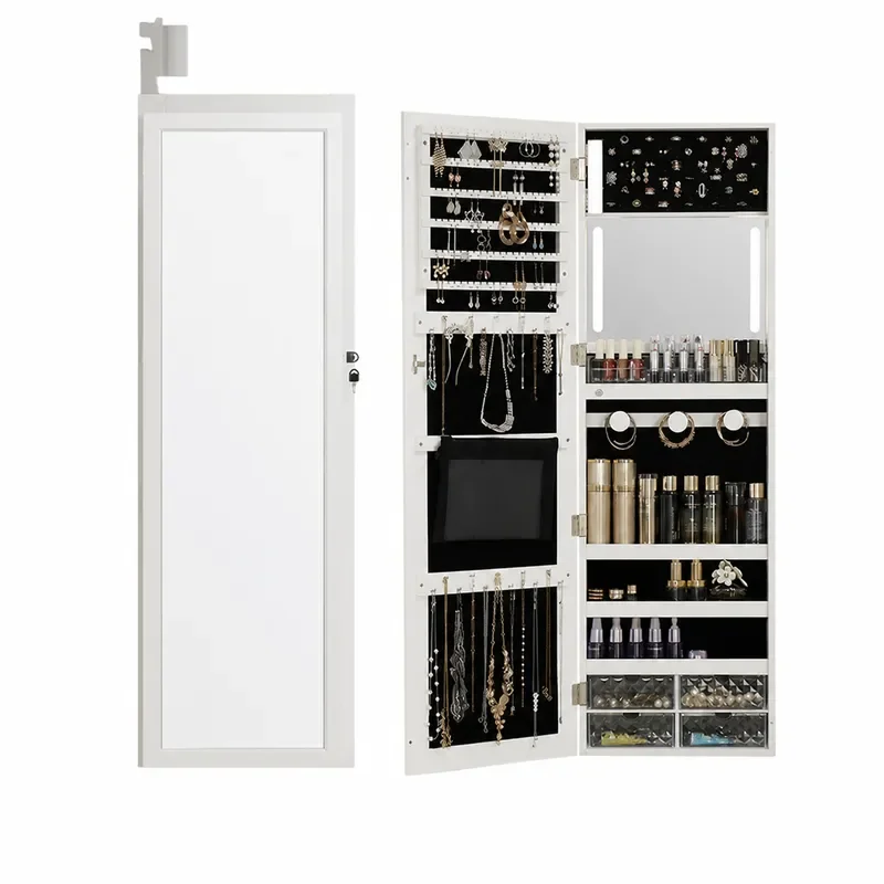 Body Jewelry Storage - Full Body Mirror Wall Mounted Wooden