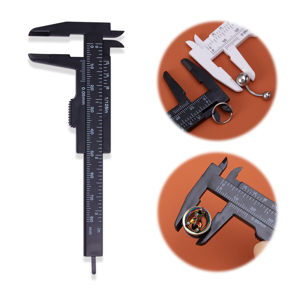 Body Jewelry Measurements - 0-80mm Sliding Vernier Caliper Plastic Gauge