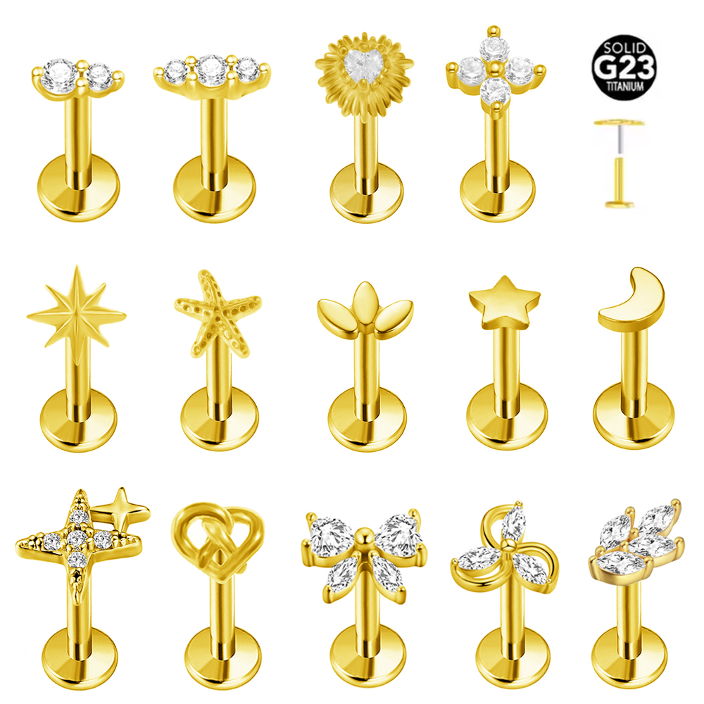 Body Jewelry Labret - ASTM F136 G23 Titanium Heart-shaped Earring