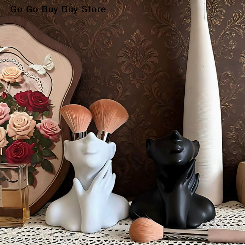 Body Jewelry Storage - Creative Face Shape Makeup Brush Holder