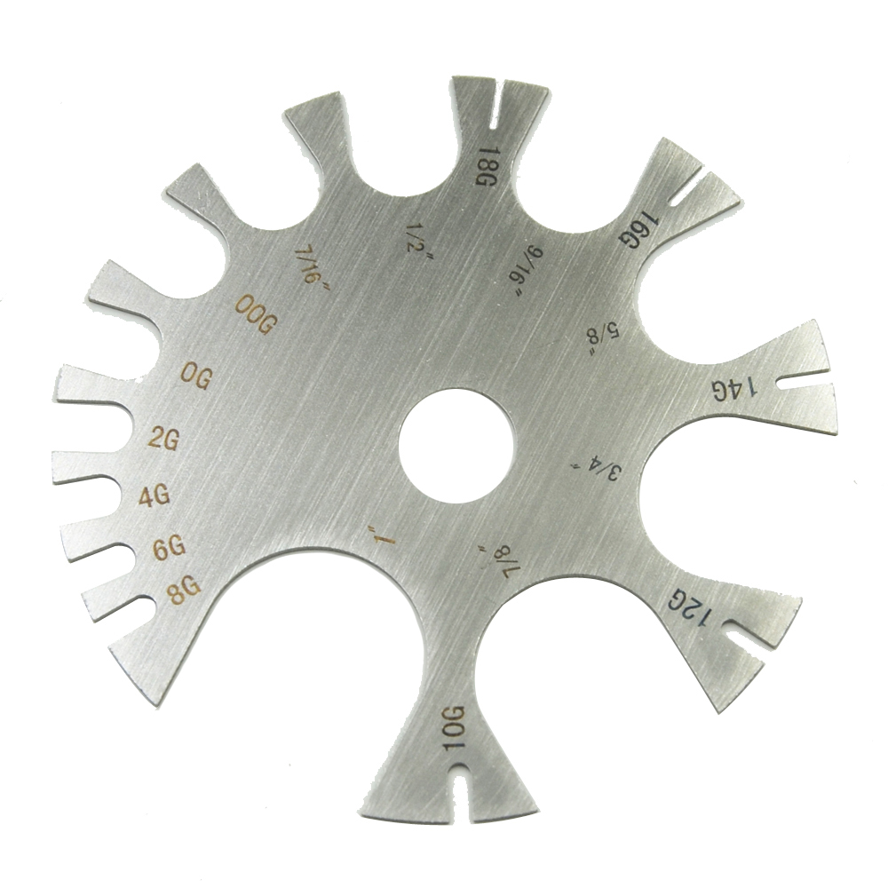 Stainless Steel Gauge Wheel Be - огляд і ціна Body Jewelry Measurements