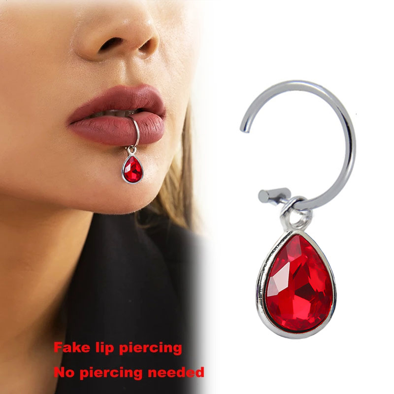 1Pc Fake Piercing Lip Clip Per - огляд і ціна Body Jewelry Labret
