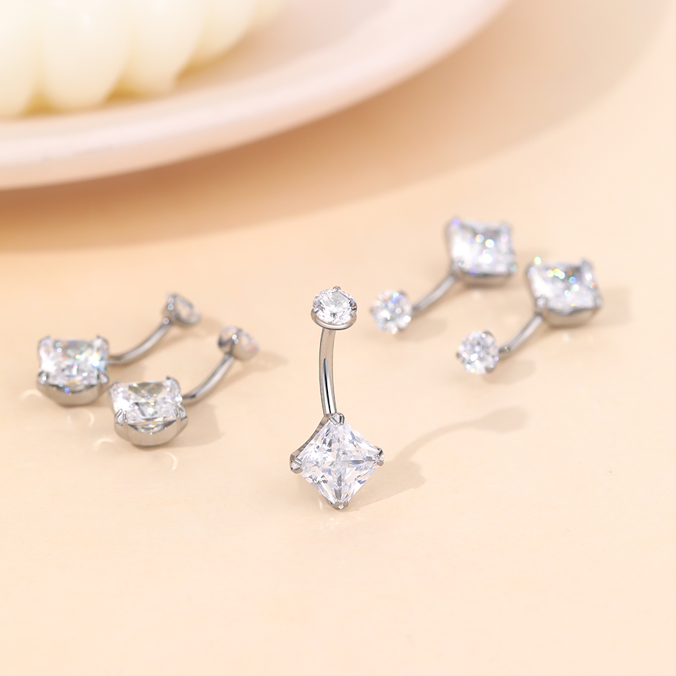 1Pc Titanium Zircon Belly Ring - огляд і ціна Belly Bar Titanium