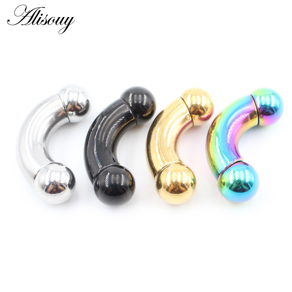 Alisouy 1pc Stainless Steel Bi - огляд і ціна Nipple Bar Curved