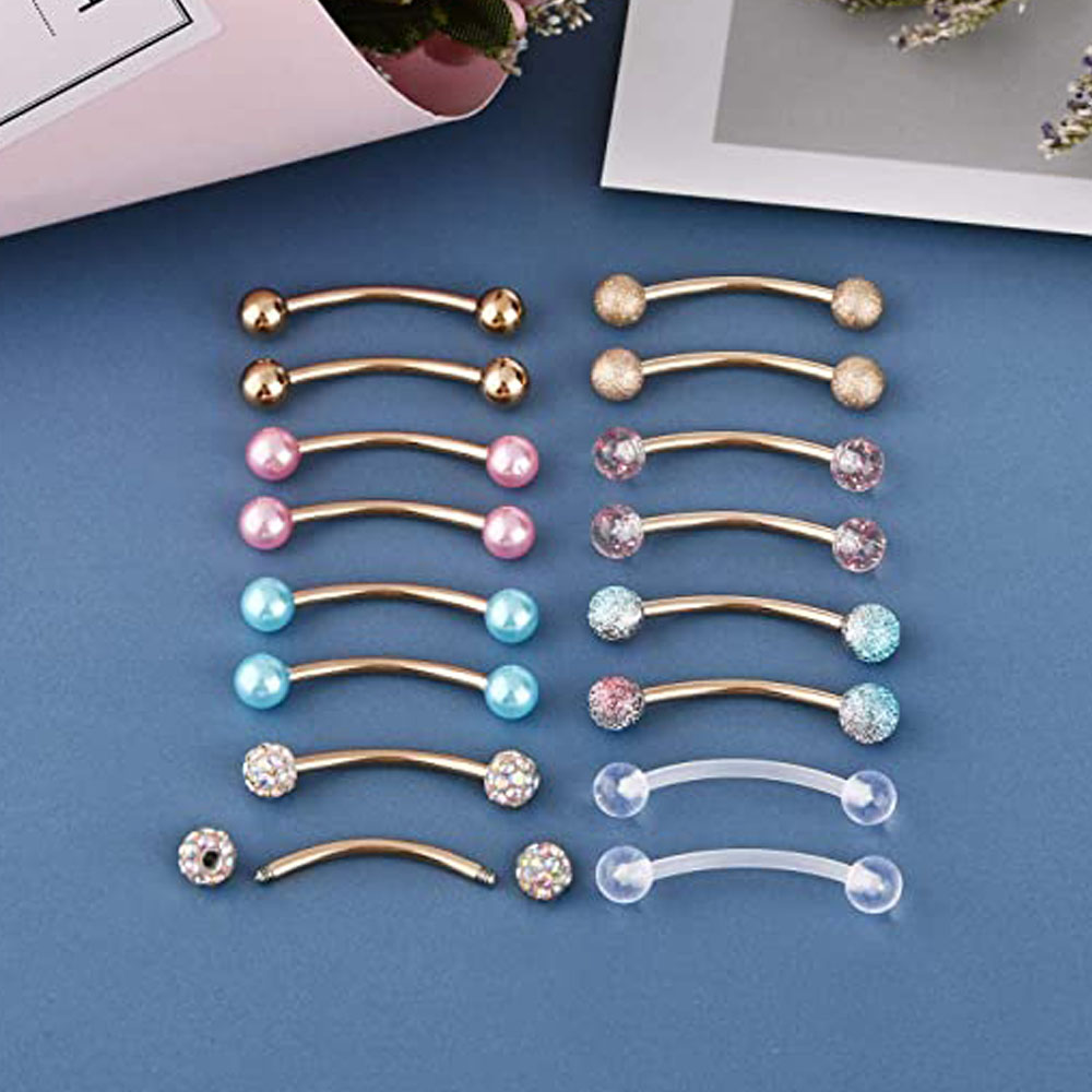 16G Stainless Steel Long Nippl - огляд і ціна Nipple Bar Curved