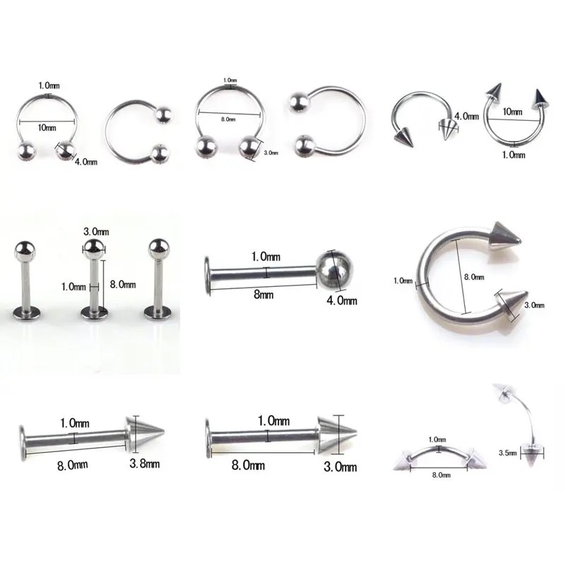 45/80/110Pcs Mix Styles Stainl - огляд і ціна Body Jewelry Storage