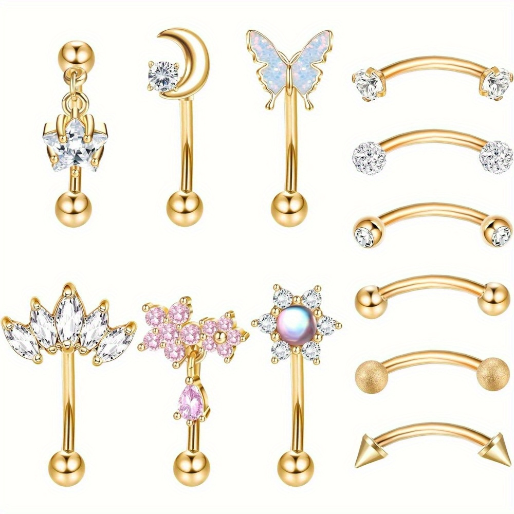 Florideco 1PC Stainless Steel  - огляд і ціна Belly Bar Titanium