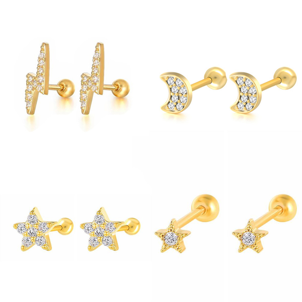 1PC Star Moon Lightning Zircon - огляд і ціна Body Jewelry Labret