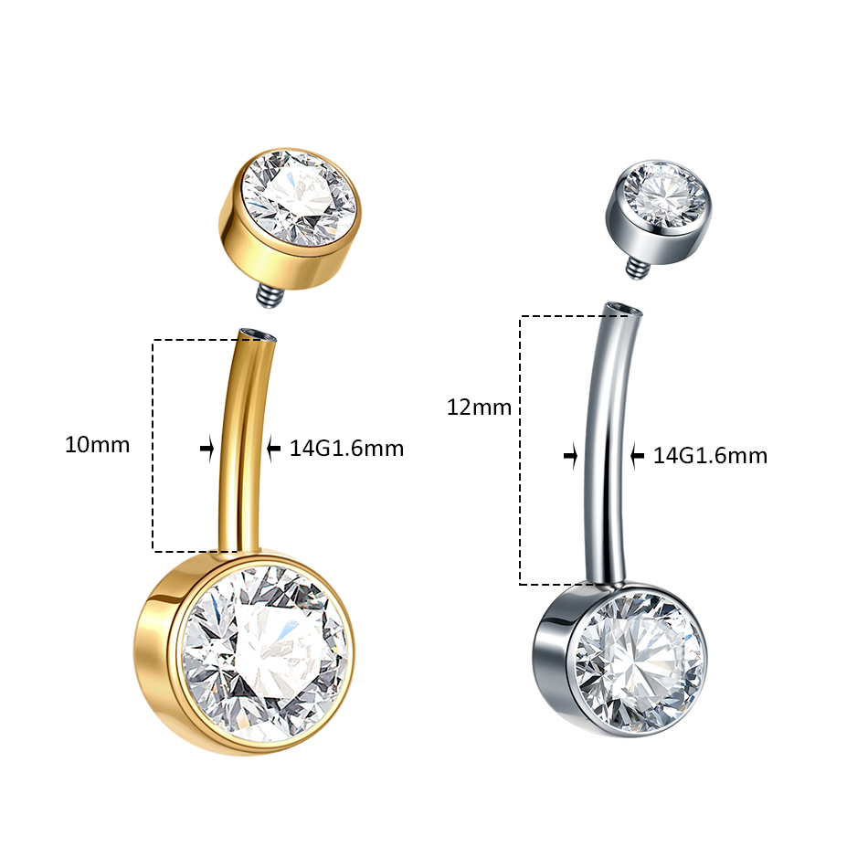 5/10Pcs Titanium Belly Button  - огляд і ціна Belly Bar Titanium