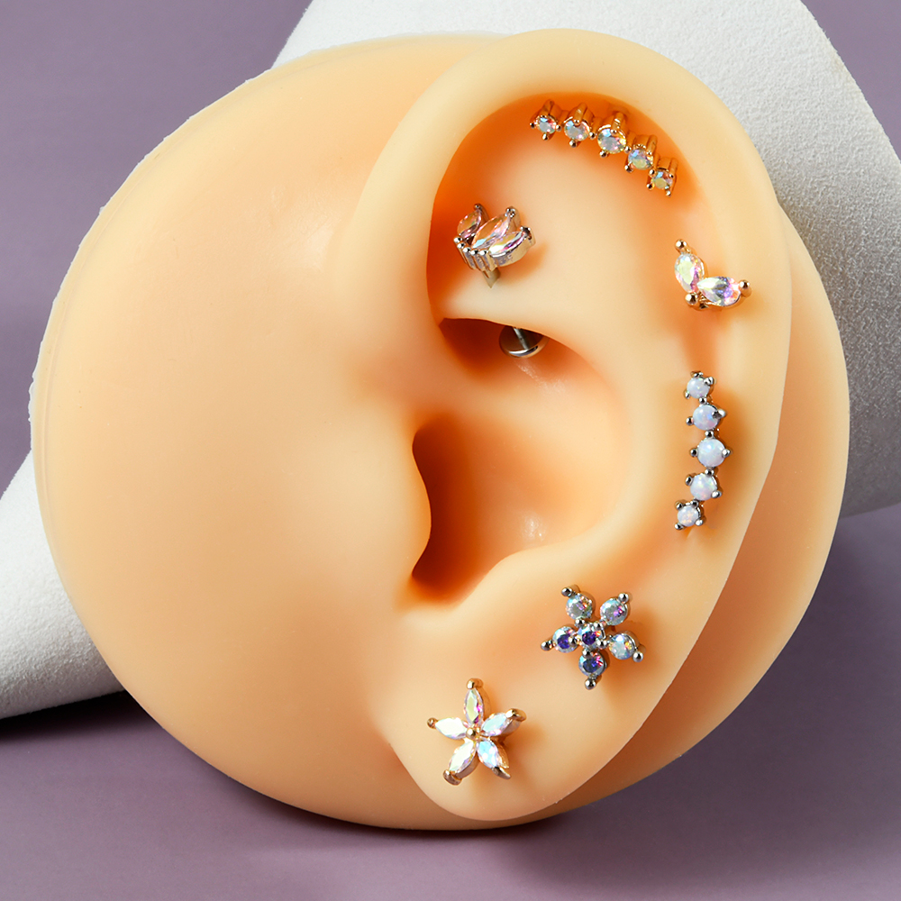 1PC Stainless Steel Opal Flowe - огляд і ціна Body Jewelry Labret