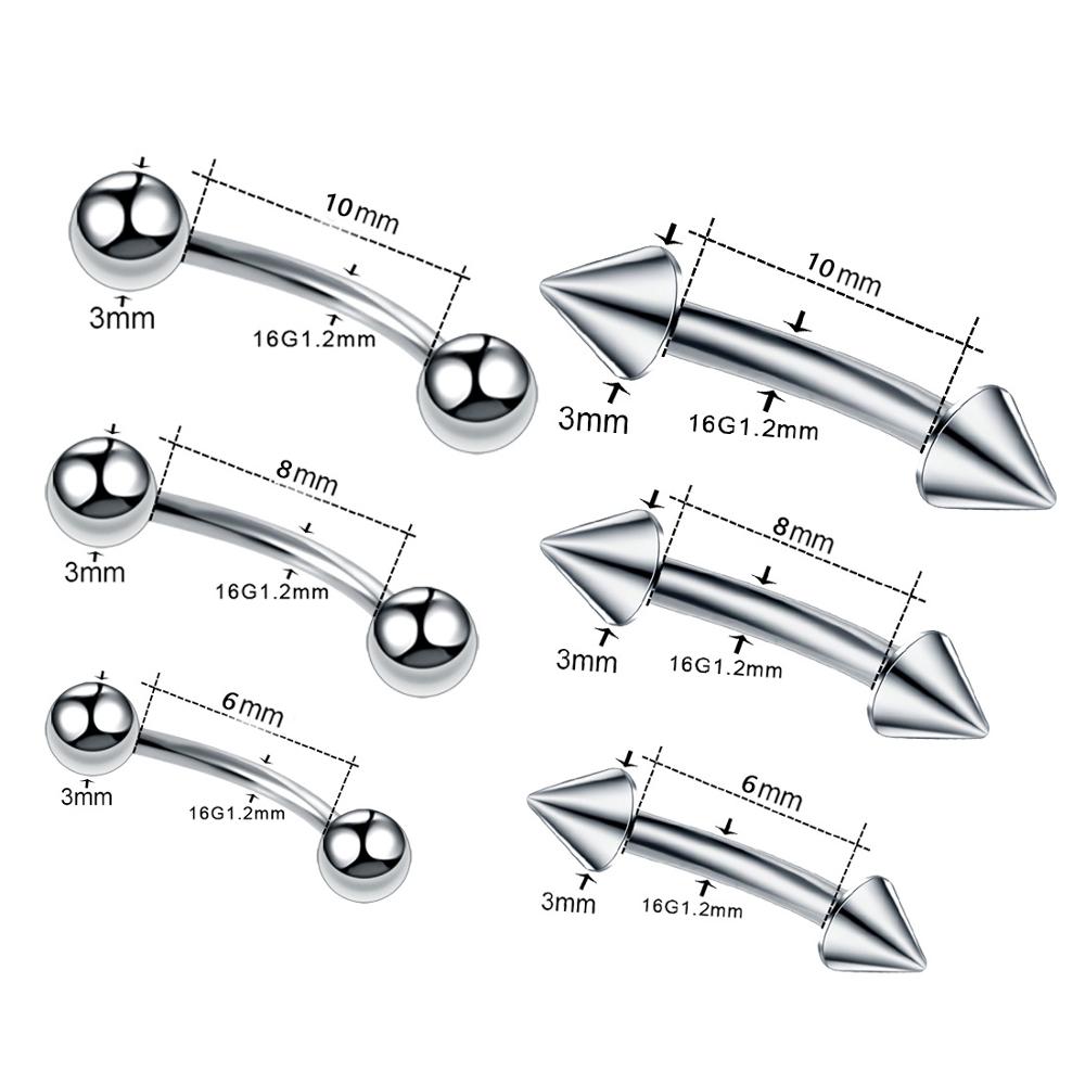 10pc/lot Eyebrow Piercing Curv - огляд і ціна Nipple Bar Curved