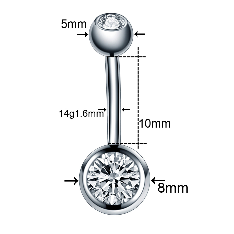 10Pcs /Lot 14G Titanium Navel  - огляд і ціна Belly Bar Titanium