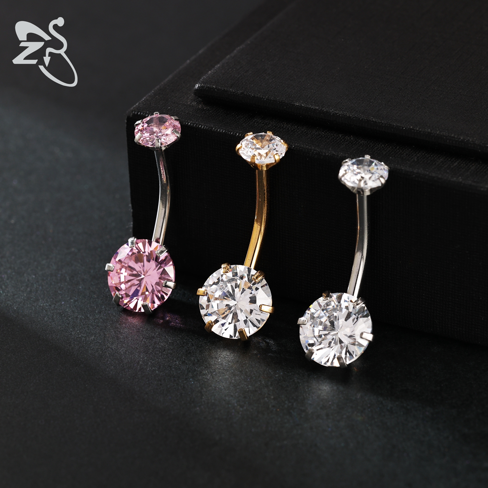 ZS 1 Piece 14G Stainless Steel - огляд і ціна Belly Bar Titanium