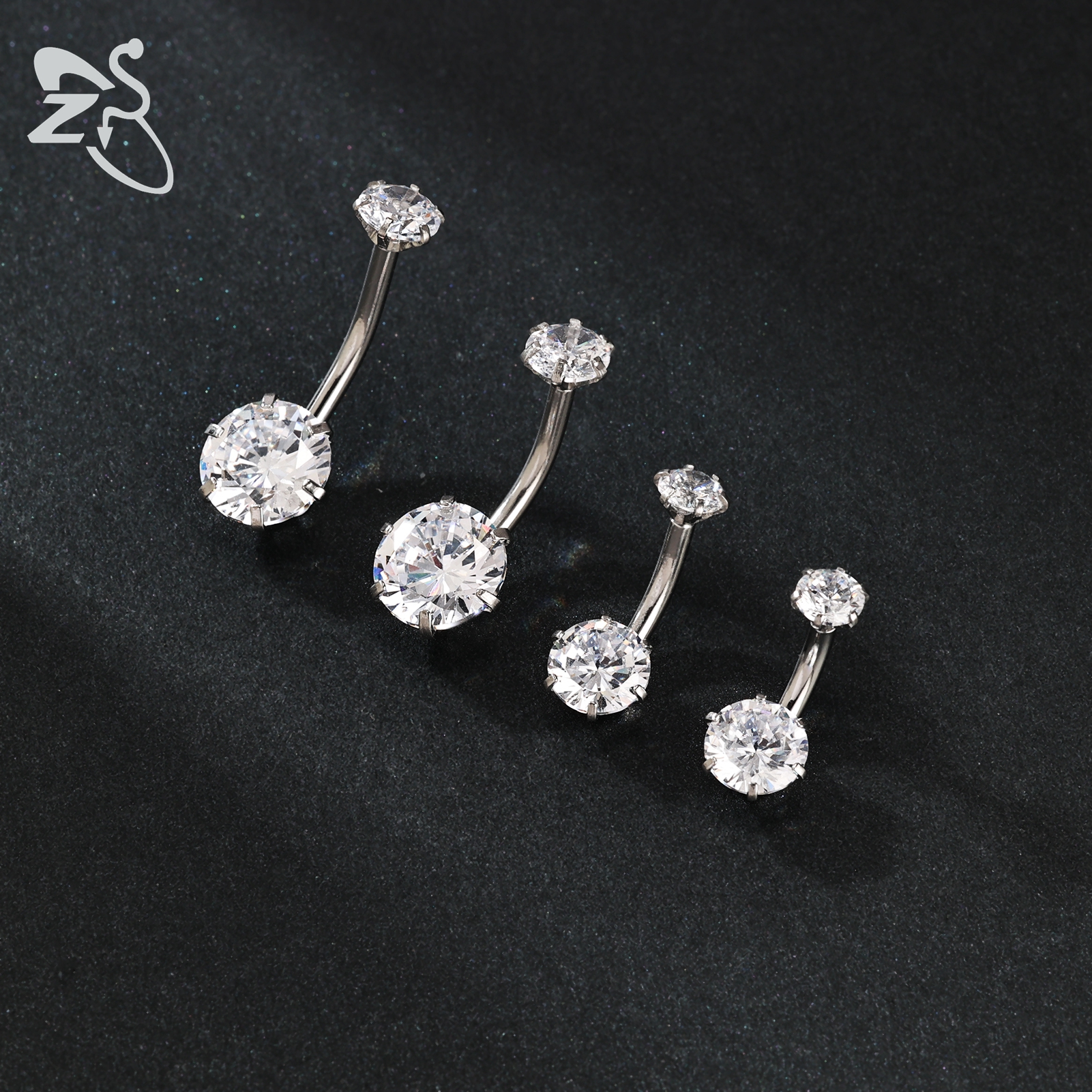 ZS 1 Piece 14G Stainless Steel - огляд і ціна Belly Bar Titanium