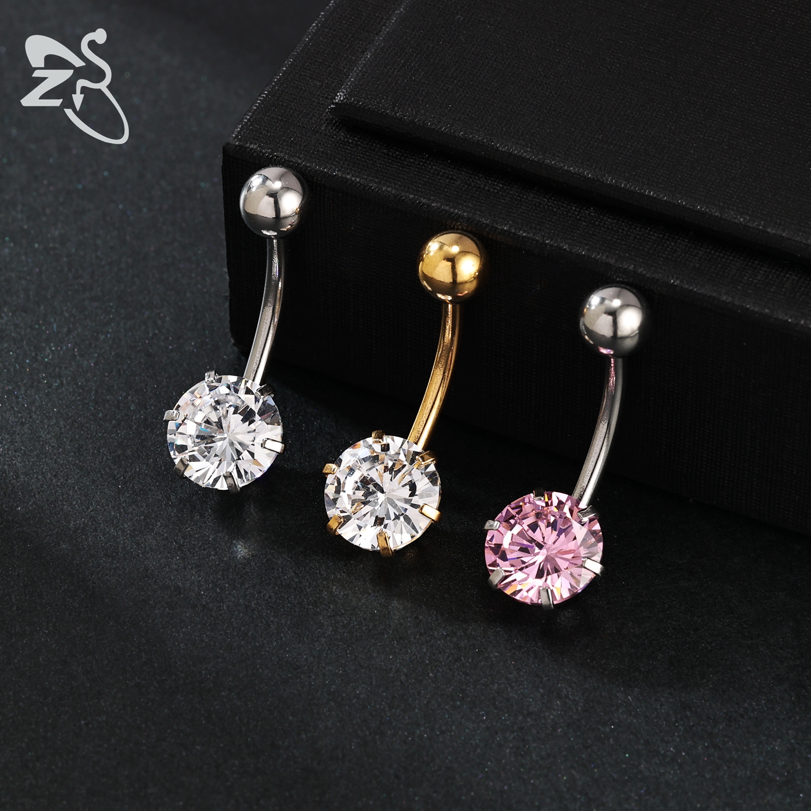 ZS 1 Piece 14G Stainless Steel - огляд і ціна Belly Bar Titanium