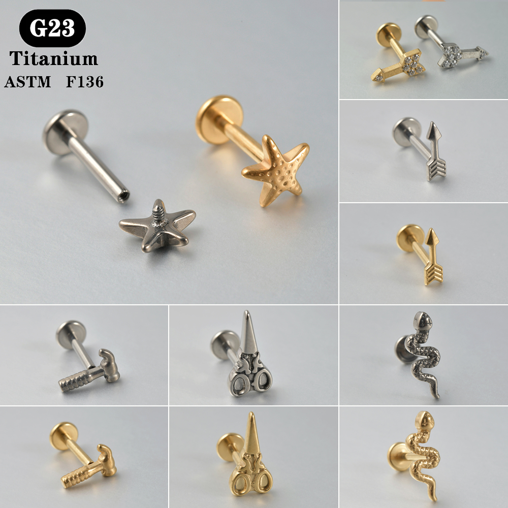 1PC ASTM F136 Titanium Labret  - огляд і ціна Body Jewelry Labret