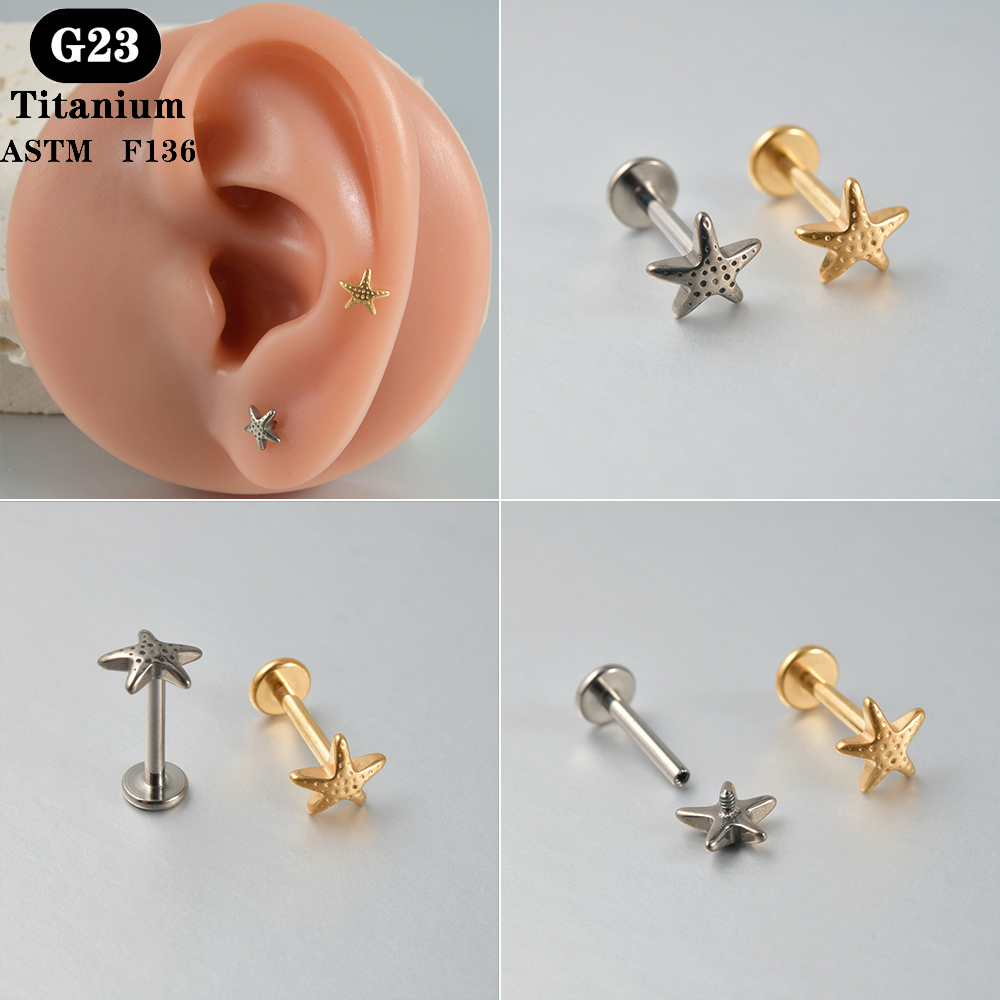 1PC ASTM F136 Titanium Labret  - огляд і ціна Body Jewelry Labret