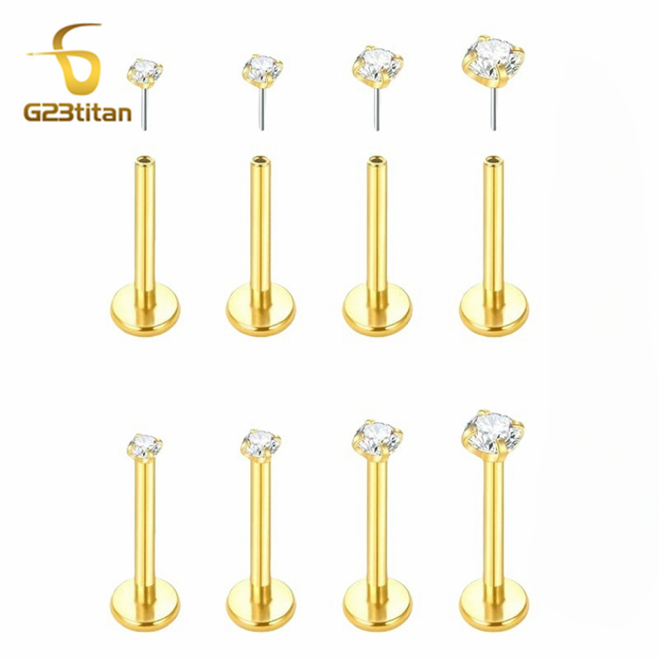 2pc G23 Titanium Push In Earri - огляд і ціна Body Jewelry Labret