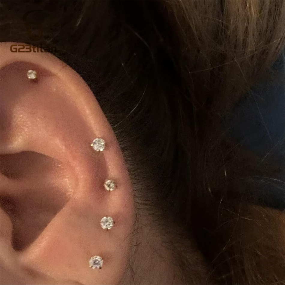 2pc G23 Titanium Push In Earri - огляд і ціна Body Jewelry Labret