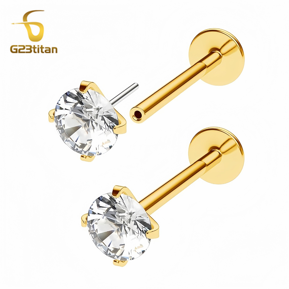 2pc G23 Titanium Push In Earri - огляд і ціна Body Jewelry Labret