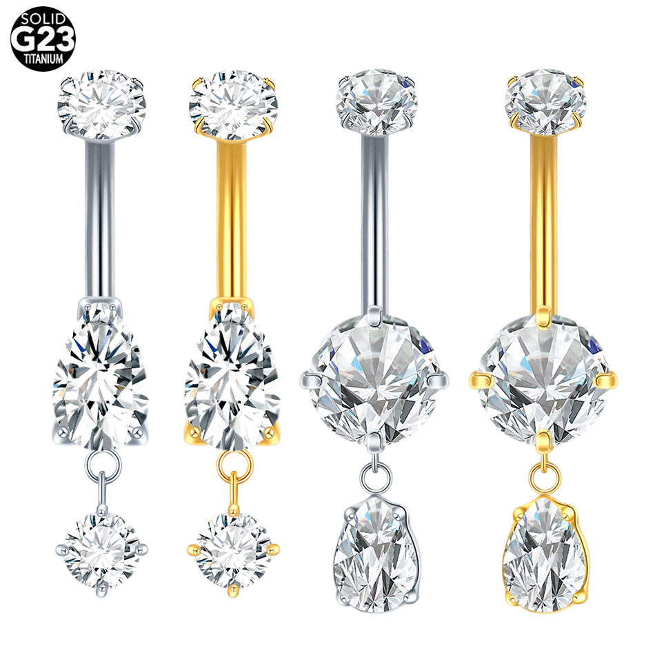 1/5PCS Titanium Crystal Zircon - огляд і ціна Belly Bar Titanium