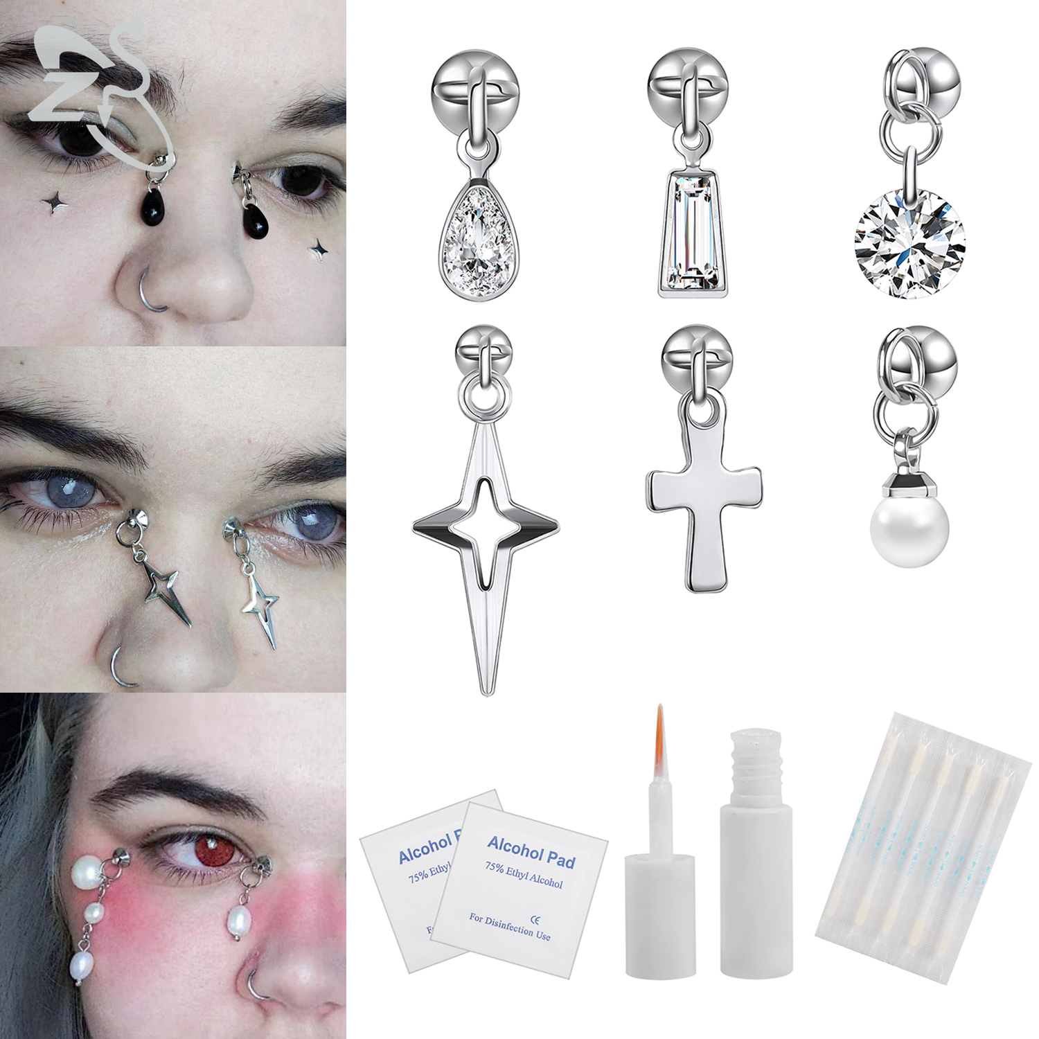 ZS 1 Set Fake Eyebrow Ring Men - огляд і ціна Body Jewelry Labret
